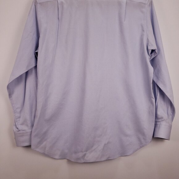 M&S Collection Shirt Mens 17 Blue Long Sleeve Button Down Cotton Performance - Picture 5 of 10